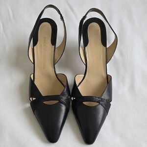 Elegant Italian Black Slingback Heels